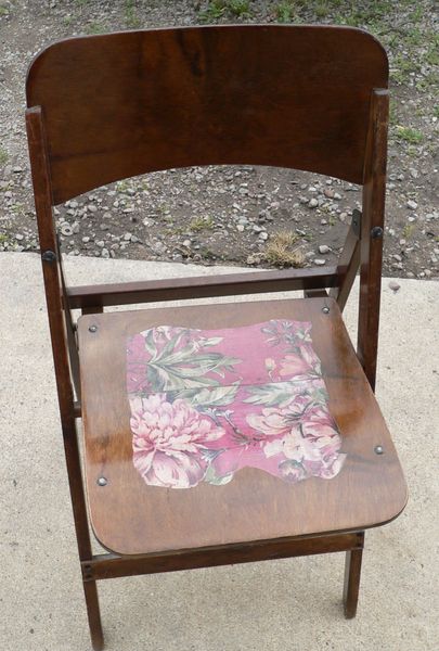 Antique Fold Up Wood Chair