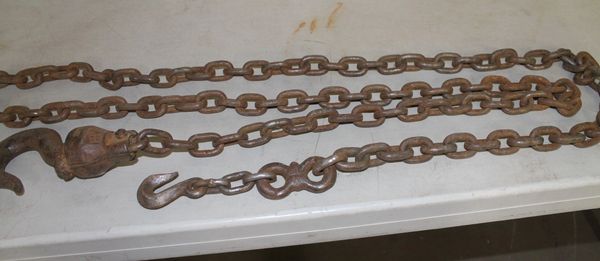 10 Feet of 1/4" Chain with 1 Large Hook and 1 Small Hook