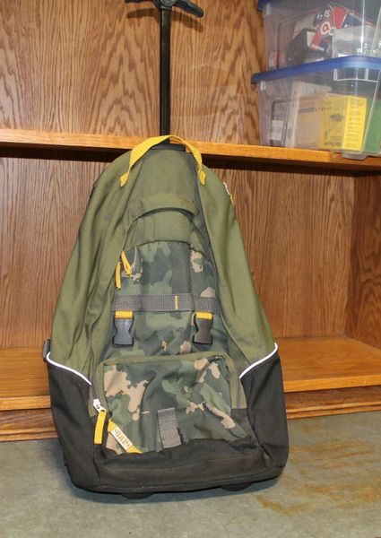 GAP Camo Backpack with Wheels and Pull Out Handle