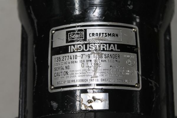 Sears Craftsman Industrial 7''/ 9'' Disc Sander/Grinder