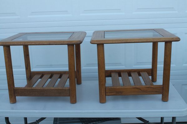 2 Mission Oak End Tables