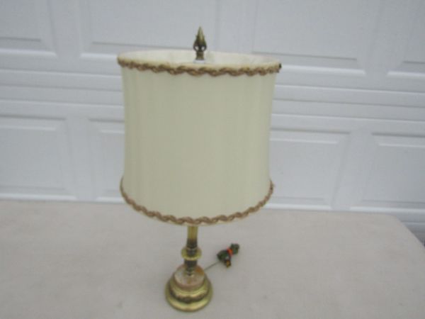 Heavy Brass With Marble Table Lamp