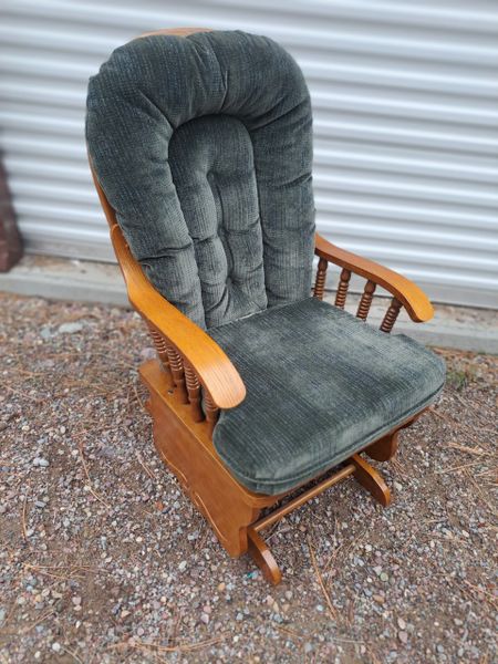 Green Glider Rocker Chair & Ottoman