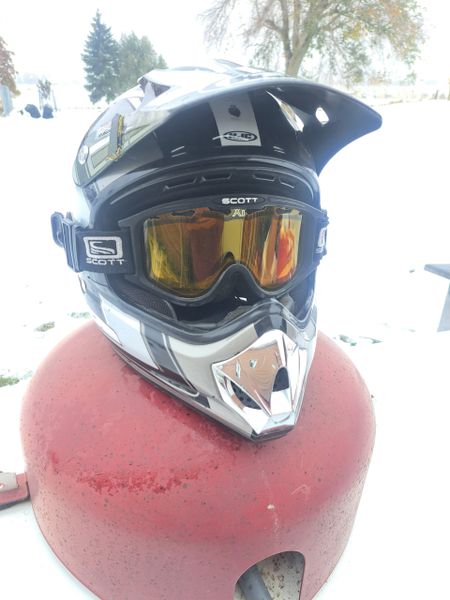 HJC CL-X4 Fuel Off Road/Moto X Motorcycle Helmet With Scott Goggles (Medium)