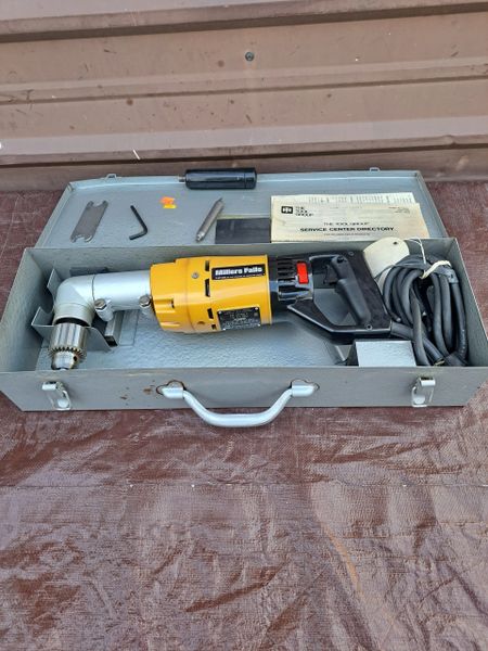 Like New Miller Falls SP359R A 1/2'' Reversible Right Angle Drill W./Metal Case