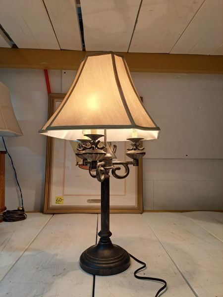 Table Lamp with Square Fabric Shade