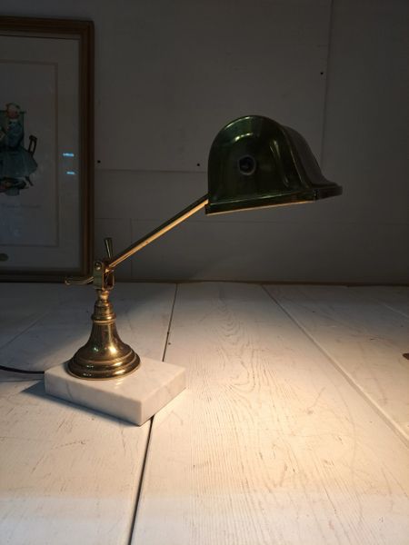 Brass w/ Marble Base Adjustable Desk Lamp