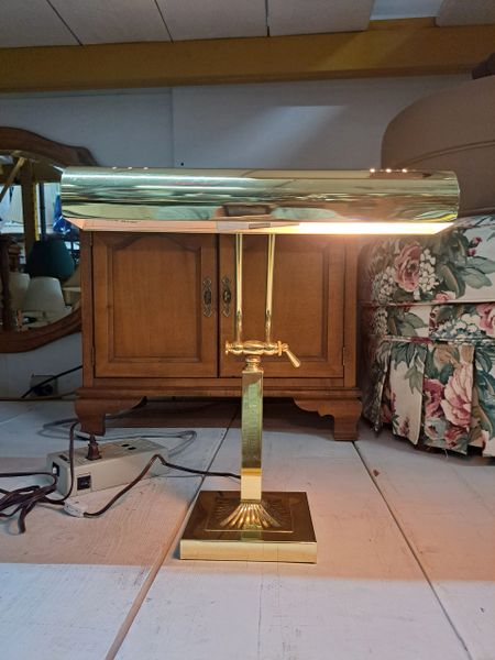 Brass Adjustable Double Bulb Desk Lamp