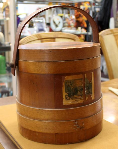Vintage Wood Picnic Basket