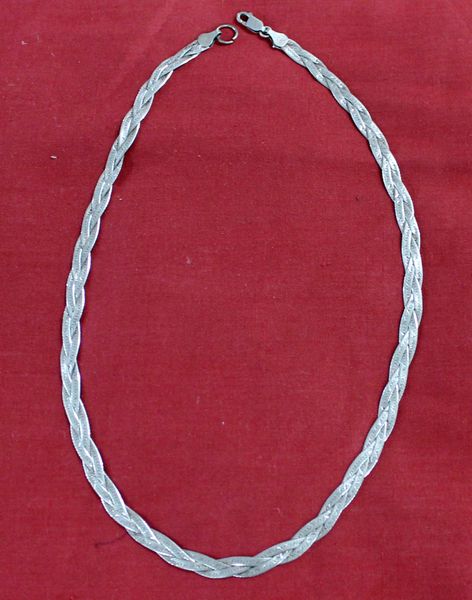 18" Braided Silver Necklace