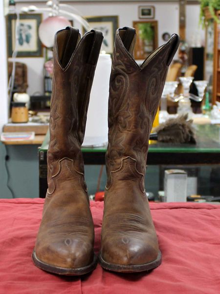 Justin Brown Leather Cowboy Boots--8 1/2D