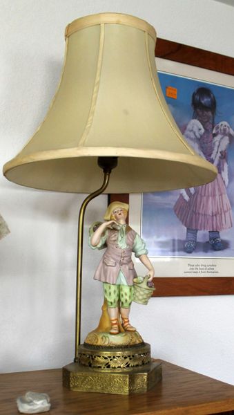 Vintage Lady Lamp w/ Brass Base