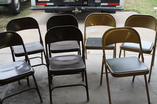 FOLDING CHAIRS - Metal, some padded