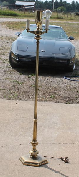 Stiffel Brass Floor Lamp Without Glass Shade