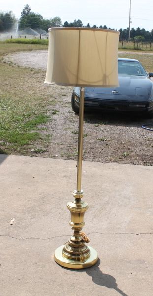 Heavy Base Brass Floor Lamp w/ Shade