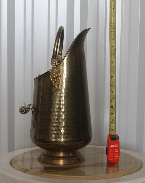 Brass Pitcher with Ceramic Handle Fireside Accessory