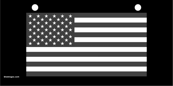 USA Flag Gray scale on black