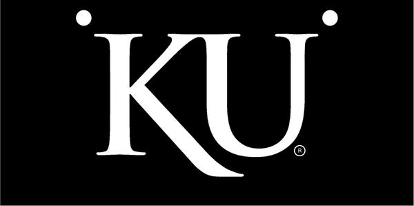 University of Kansas KU White on Black Background