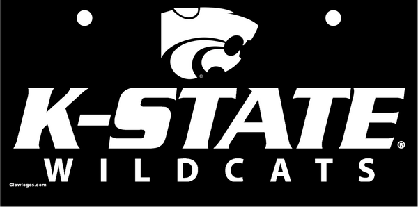 K-State Wildcats White on Black with Powercat