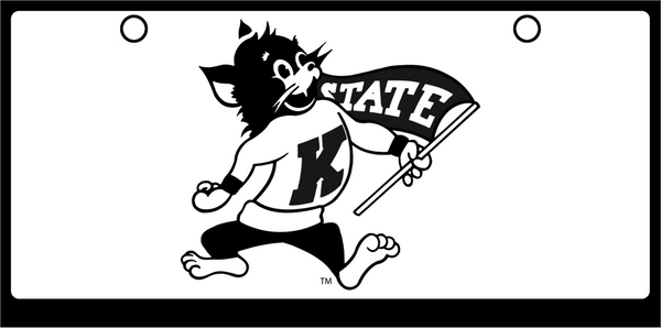 Kansas State Willie the Wildcat Black on White