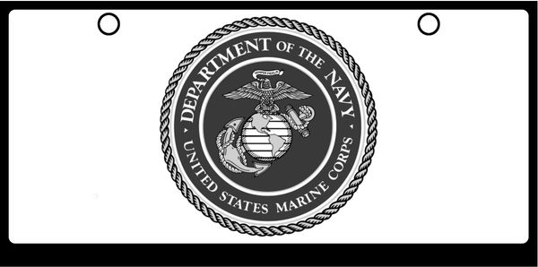 US Marine Corps Seal Grayscale On White