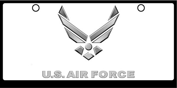 US Air Force Wings Logo Grayscale on White