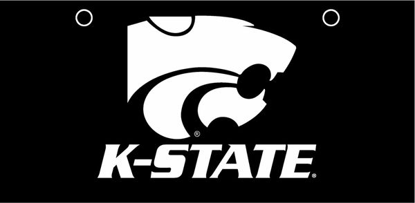 Powercat white on Black with "K-State"