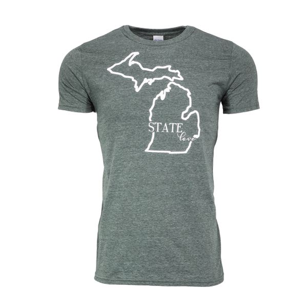 State Love T-Shirt - Michigan T-Shirt - Michigan State T-Shirt - MADE IN MICHIGAN!