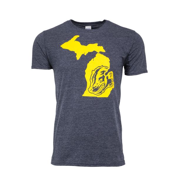 Michigan Map Wolverine T-Shirt - Wolverine Shirt - Michigan Shirt - Michigan Wolverines - Michigan Pride - Support the Wolverines - MADE IN MICHIGAN!