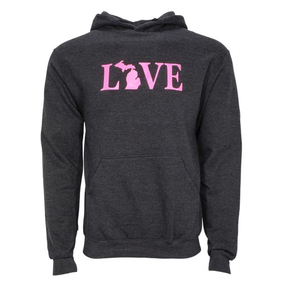 Michigan Love Hoodie- Love Michigan Sweatshirt- Michigan Lover- Love- Michigan Made