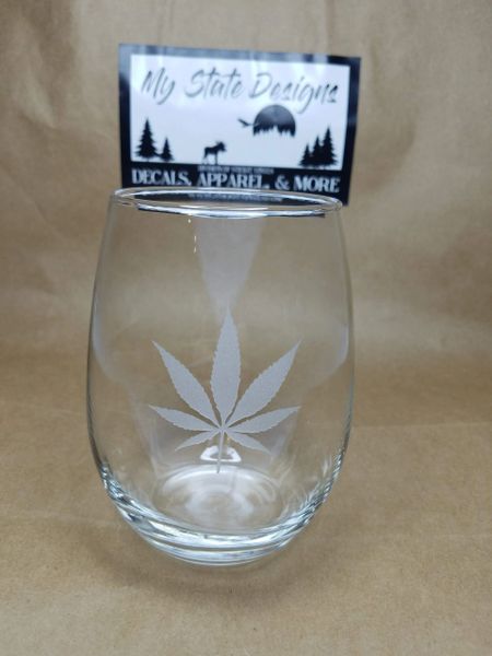 Marijuana Wine Glass