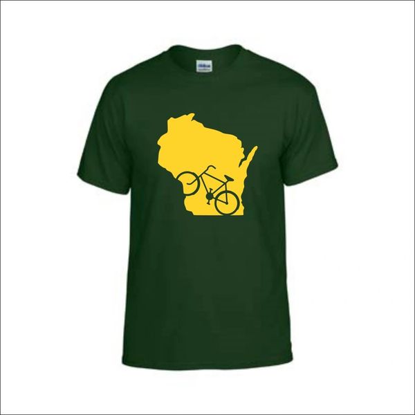 Wisconsin Bike T-Shirt - Wisconsin Shirt - Biking Shirt - Wisconsin Pride - MADE IN THE USA!