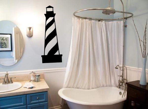 Light house with swirl Wall Decal