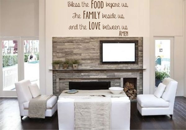 Bless the food before us, the family beside us and the love between us Amen Wall Decal