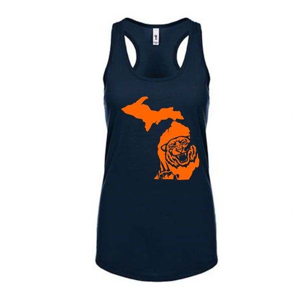 Michigan Tiger Women's Racerback Tank Top - Tigers Tank - Michigan Tank - Michigan Tigers - Michigan Pride - Support the Tigers - MADE IN THE USA!