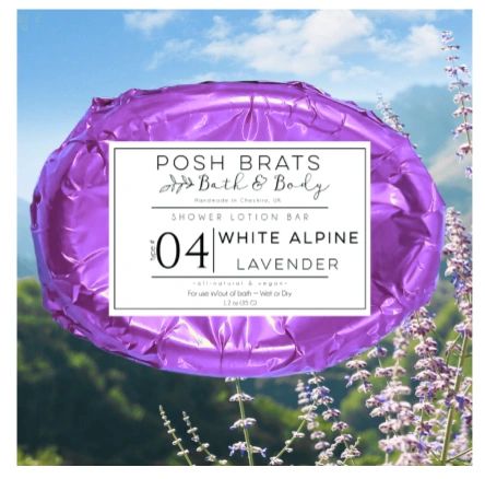 White Alpine Lavender Shower Lotion Bar
