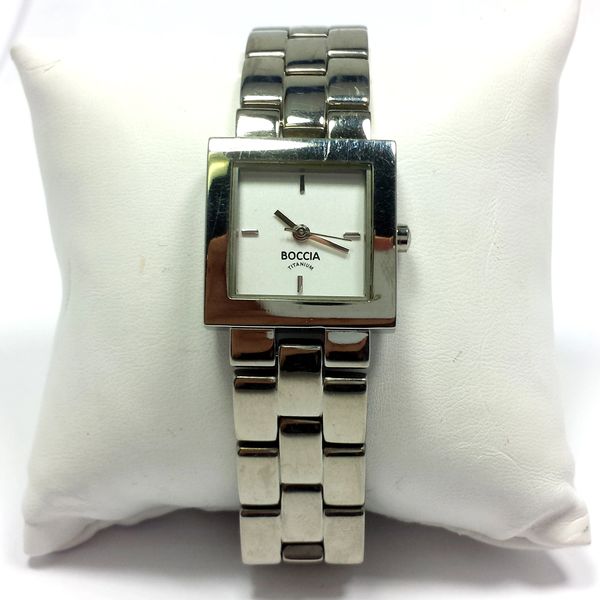 LADIES BOCCIA TITANIUM BRACELET WATCH Square Face Swiss Quartz 7.5