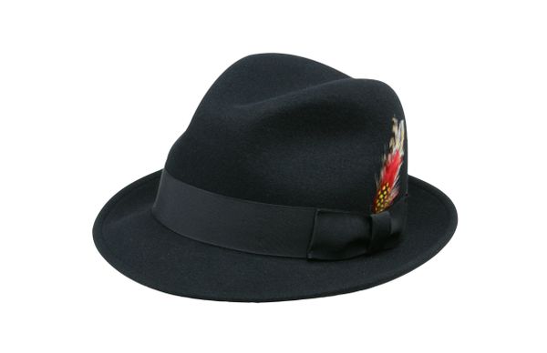 Jake Crushable Pinchfront Fedora Hat in Black #NHT34-01