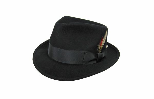 Deluxe Pinchfront Fedora Hat in Black #NHT26-01