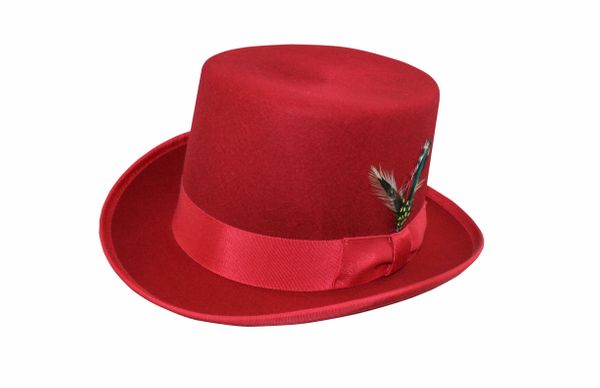 Mens red store top hat