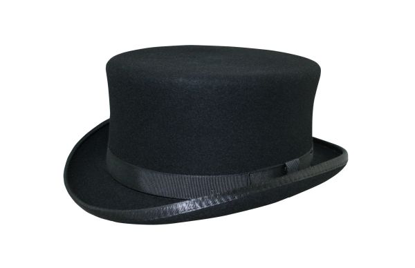 Victorian Black Top Hat Deluxe 10 3/4in x 7in