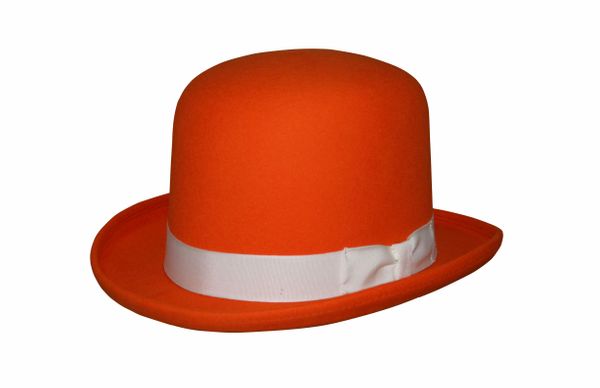 Tall Derby Bowler Hat in Orange #NHT09-16