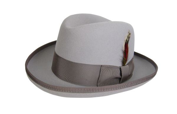 Deluxe Homburg in Rain Drop Silver with Tan Band #NHT25-12