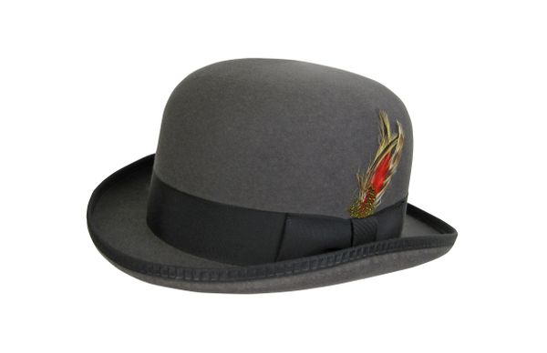 Deluxe Morfelt Derby Hat in Steel Grey with Black Band #NHT31-02B