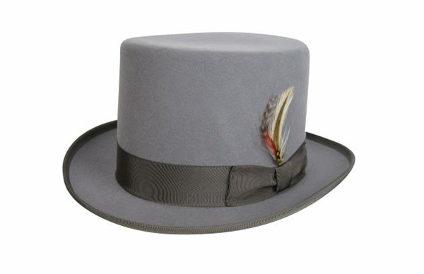 Deluxe Morfelt Top Hat in Heather Grey #NHT30-03