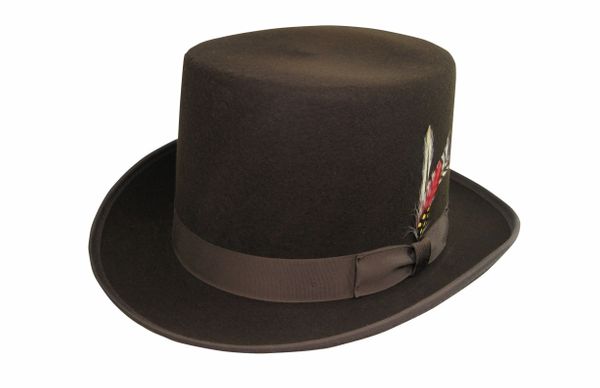 Victorian Caroler Tall Top Hat in Pecan #NHT18-99