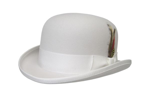 Deluxe Morfelt Derby Hat in White #NHT31-70