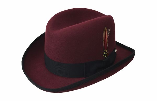 Deluxe Homburg in Bordeaux with Black Band #NHT25-45B