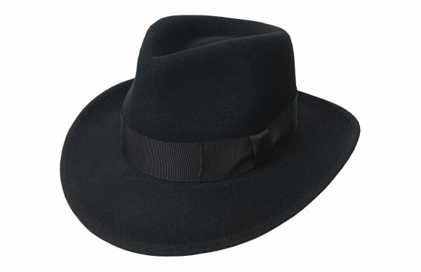 Deluxe Harrison Raider Fedora Hat in Black #NHT38-01