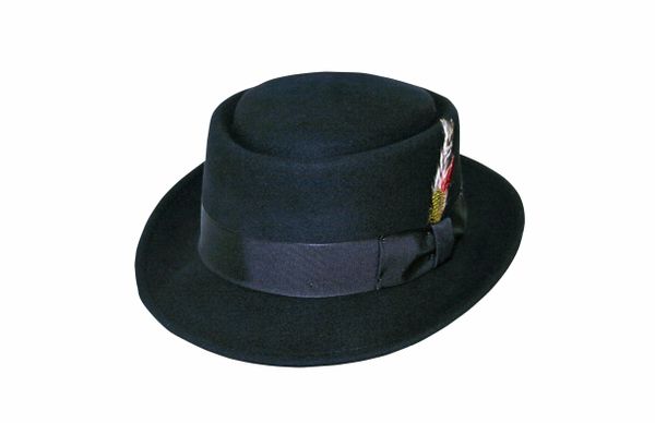 Crushable Pork Pie Hat in Black #NHT40-01
